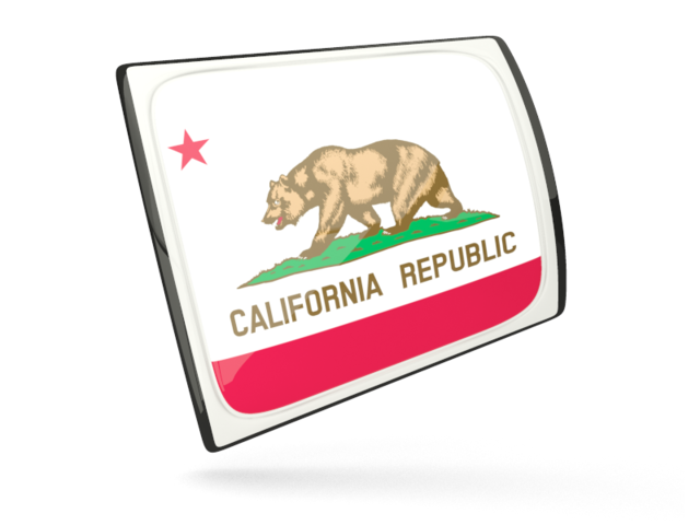 Glossy rectangular icon. Download flag icon of California