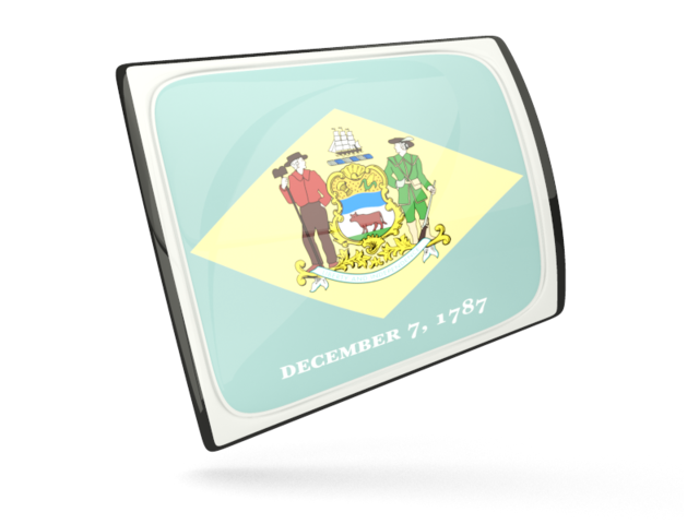 Glossy rectangular icon. Download flag icon of Delaware