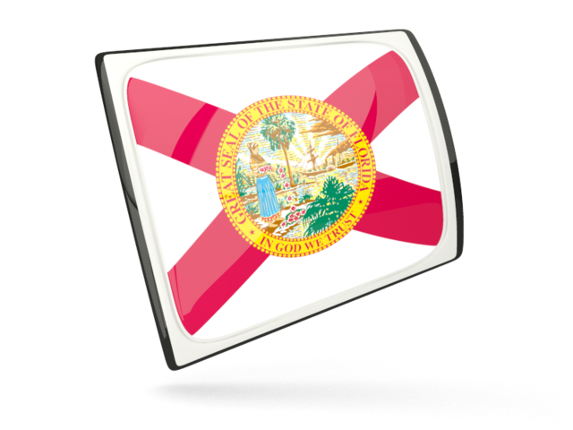 Glossy rectangular icon. Download flag icon of Florida