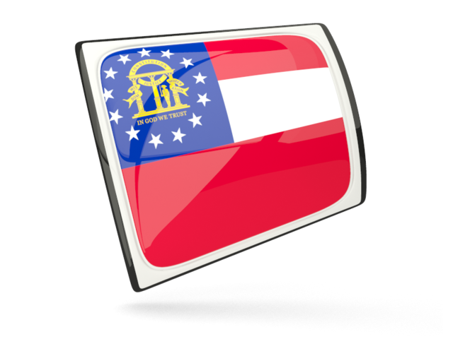 Glossy rectangular icon. Download flag icon of Georgia