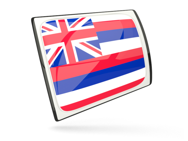 Glossy rectangular icon. Download flag icon of Hawaii