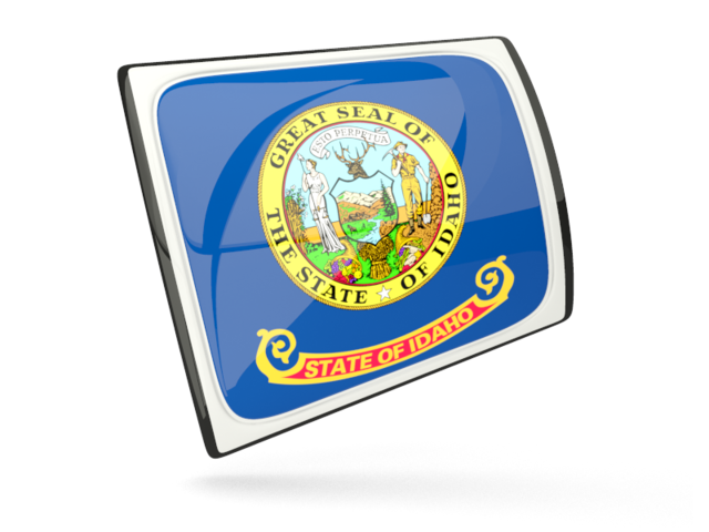 Glossy rectangular icon. Download flag icon of Idaho