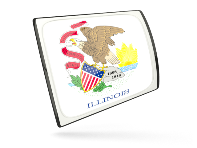 Glossy rectangular icon. Download flag icon of Illinois