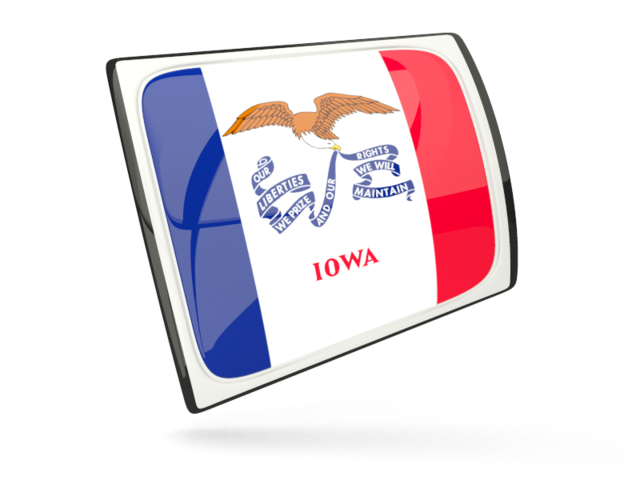 Glossy rectangular icon. Download flag icon of Iowa