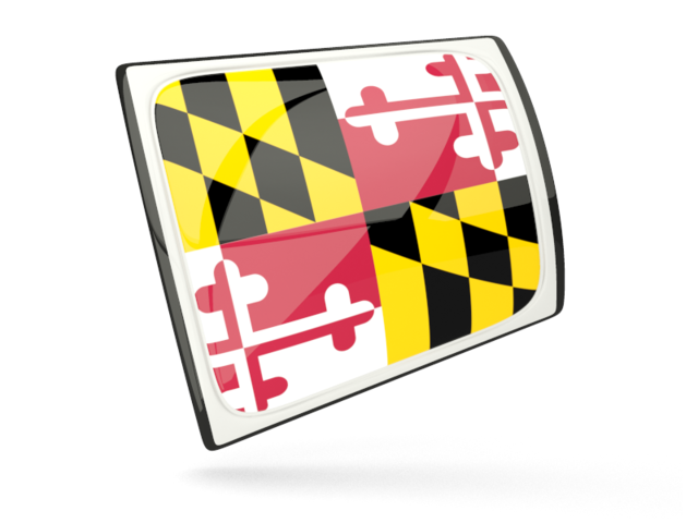 Glossy rectangular icon. Download flag icon of Maryland