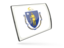 Flag of state of Massachusetts. Glossy rectangular icon. Download icon