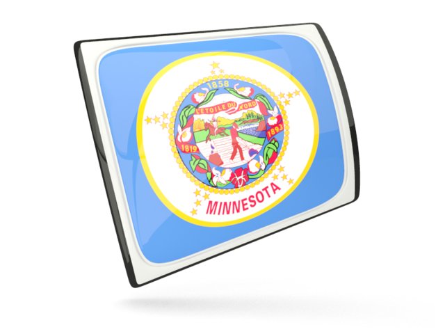 Glossy rectangular icon. Download flag icon of Minnesota