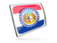 Flag of state of Missouri. Glossy rectangular icon. Download icon