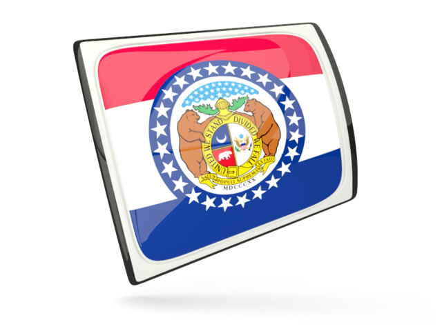 Glossy rectangular icon. Download flag icon of Missouri
