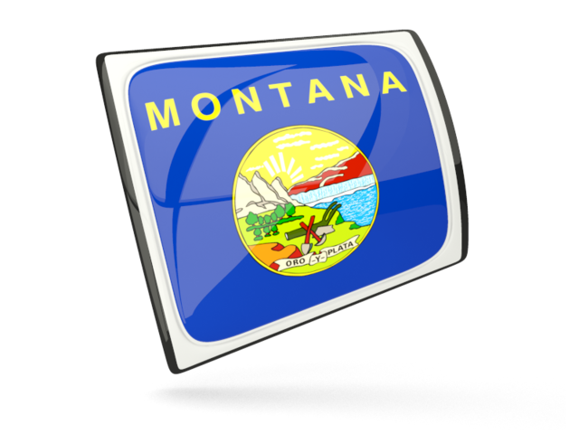 Glossy rectangular icon. Download flag icon of Montana