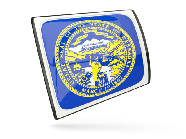 Glossy rectangular icon. Download flag icon of Nebraska