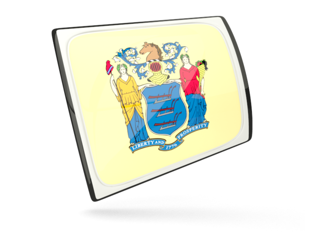 Glossy rectangular icon. Download flag icon of New Jersey