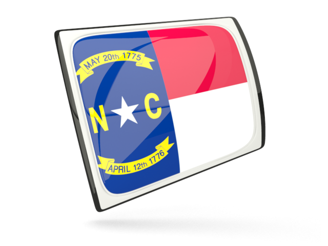 Glossy rectangular icon. Download flag icon of North Carolina
