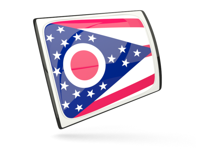 Glossy rectangular icon. Download flag icon of Ohio