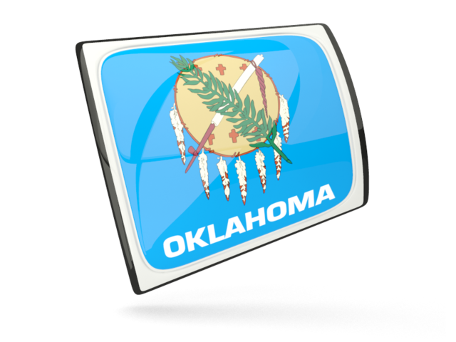 Glossy rectangular icon. Download flag icon of Oklahoma