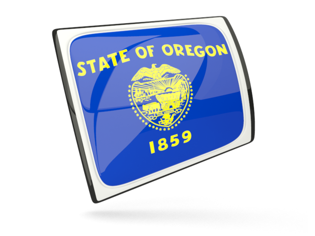 Глянцевая прямоугольная иконка. Загрузить иконку флага штата Орегон