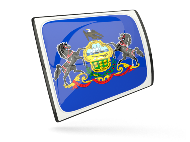 Glossy rectangular icon. Download flag icon of Pennsylvania