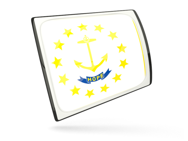 Glossy rectangular icon. Download flag icon of Rhode Island