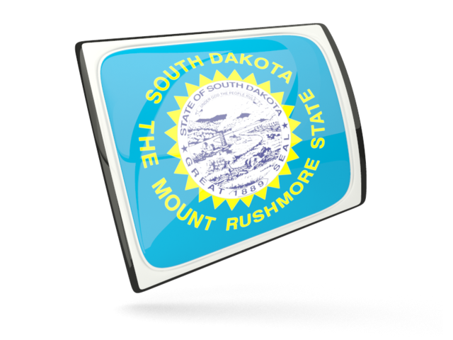 Glossy rectangular icon. Download flag icon of South Dakota