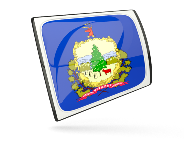 Glossy rectangular icon. Download flag icon of Vermont