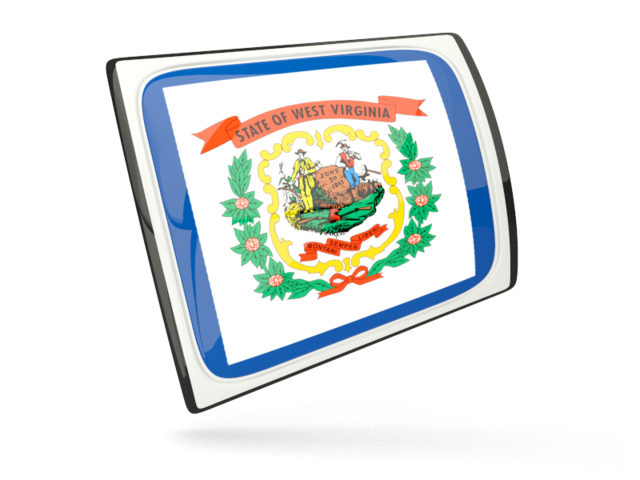 Glossy rectangular icon. Download flag icon of West Virginia