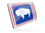 Flag of state of Wyoming. Glossy rectangular icon. Download icon