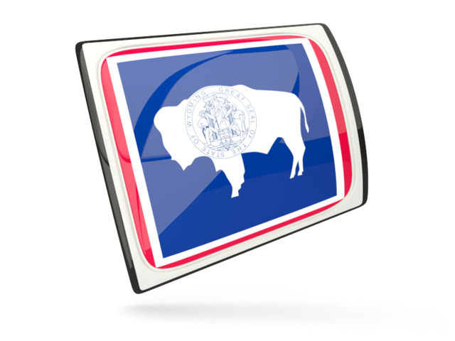 Glossy rectangular icon. Download flag icon of Wyoming