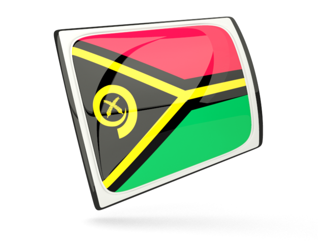 Глянцевая прямоугольная иконка. Скачать флаг. Вануату