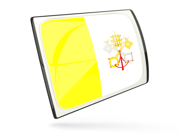 Glossy rectangular icon. Download flag icon of Vatican City at PNG format
