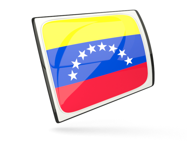 Glossy rectangular icon. Download flag icon of Venezuela at PNG format