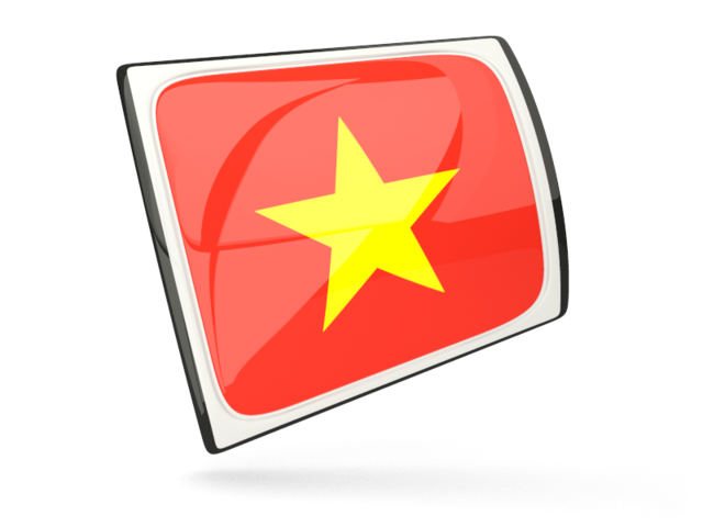 Glossy rectangular icon. Download flag icon of Vietnam at PNG format