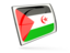 Western Sahara. Glossy rectangular icon. Download icon.