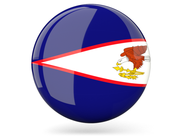 Глянцевая круглая иконка. Скачать флаг. Американское Самоа