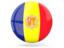 Andorra. Glossy round icon. Download icon.