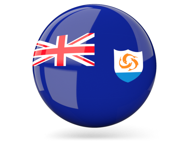 Glossy round icon. Download flag icon of Anguilla at PNG format
