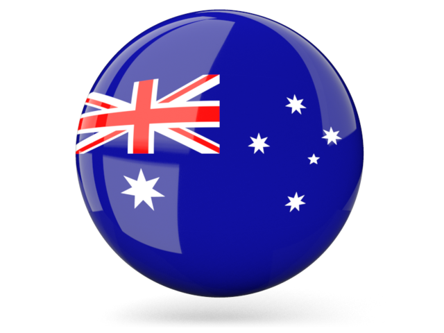 Glossy round icon. Download flag icon of Australia at PNG format