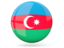 Azerbaijan. Glossy round icon. Download icon.
