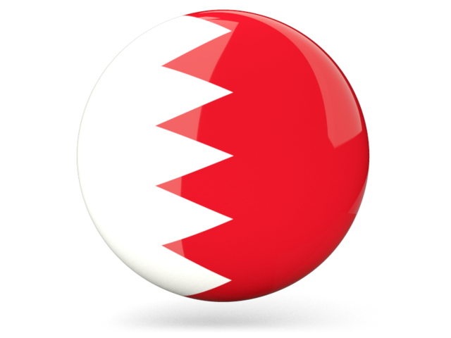 Glossy round icon. Download flag icon of Bahrain at PNG format
