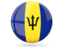 Barbados. Glossy round icon. Download icon.