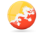 Bhutan. Glossy round icon. Download icon.