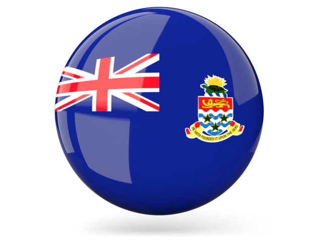 Glossy round icon. Download flag icon of Cayman Islands at PNG format