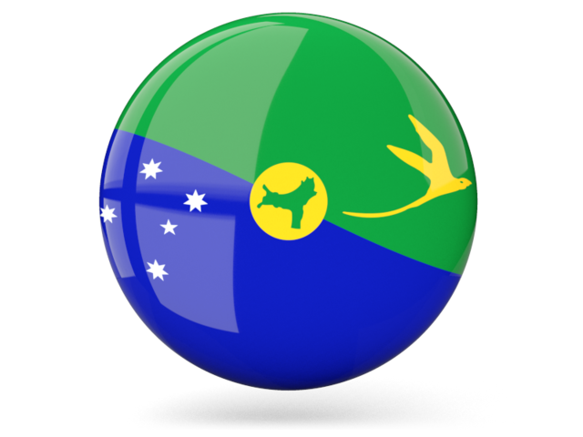 Glossy round icon. Download flag icon of Christmas Island at PNG format