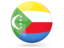 Comoros. Glossy round icon. Download icon.