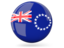 Cook Islands. Glossy round icon. Download icon.