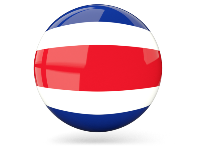 Глянцевая круглая иконка. Скачать флаг. Коста-Рика