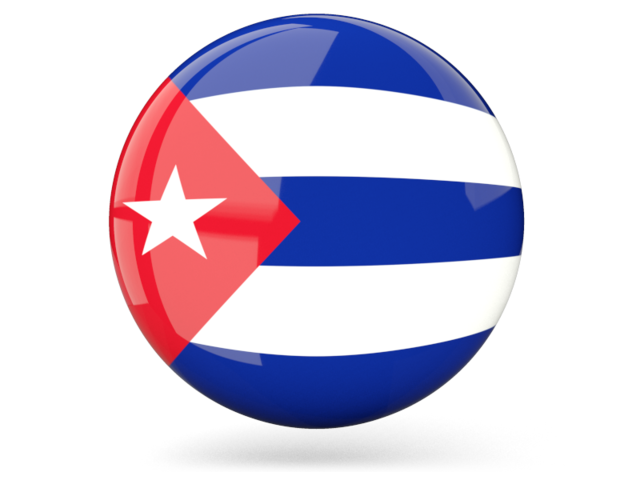 Glossy round icon. Download flag icon of Cuba at PNG format