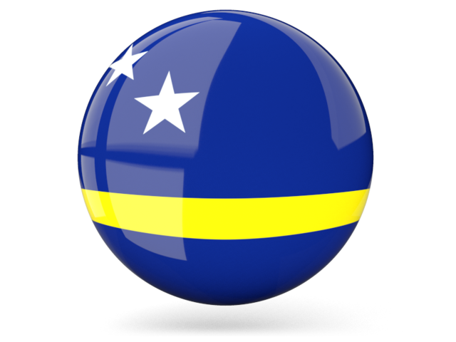 Glossy round icon. Download flag icon of Curacao at PNG format