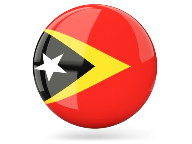 Glossy round icon. Download flag icon of East Timor at PNG format