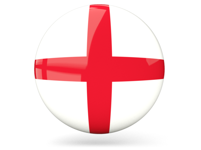 Glossy round icon. Download flag icon of England at PNG format