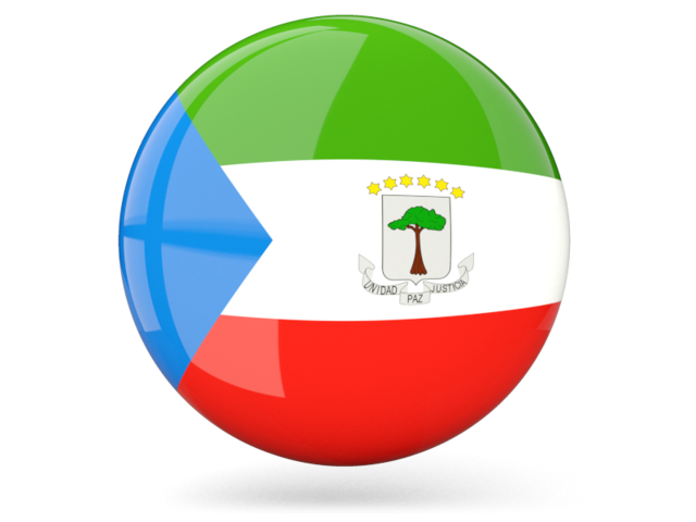 Glossy round icon. Download flag icon of Equatorial Guinea at PNG format
